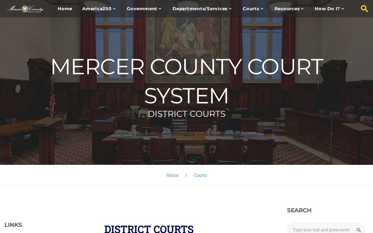 Mercer County criminal court case District Courts directory