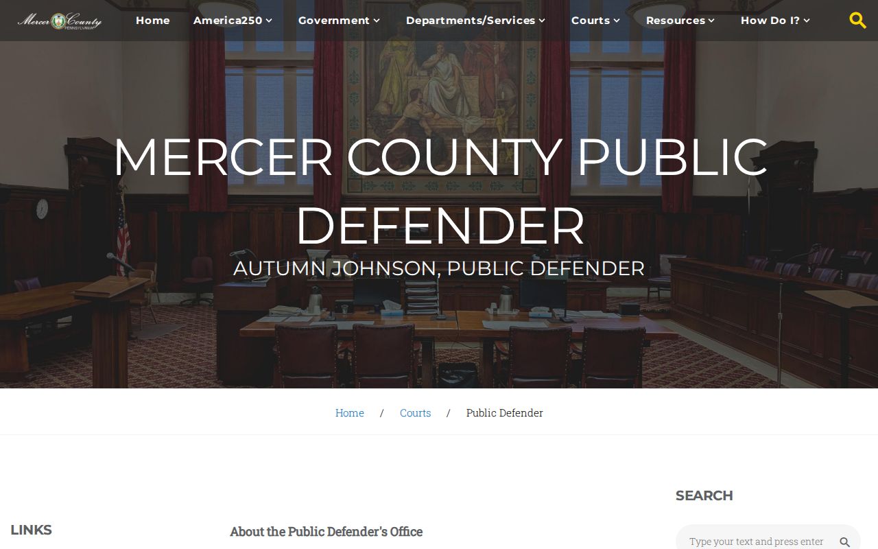 Mercer County criminal history Public Defender office