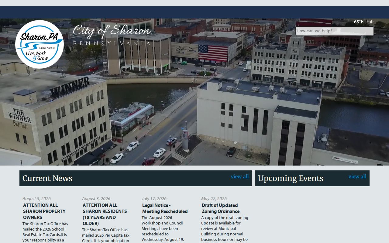 Sharon criminal records city government context
